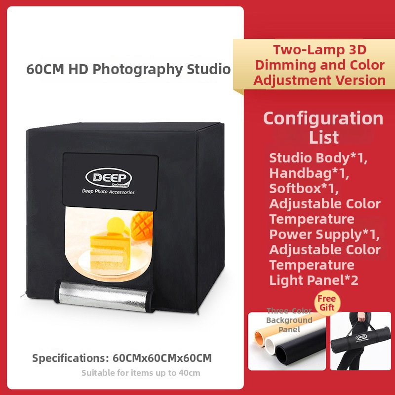 Fotokit Dep, modelis DEEP60*60*60, LED softbox apšvietimas studijai, sertifikatas BSTDG1601675631EC-1