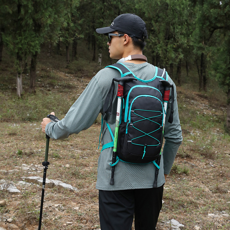 Лек походен раница с голям капацитет за активности на открито, Oxford плат, дишаща и ултралека, устойчива, унисекс, извити презрамки, рефлекторни елементи за нощна безопасност, SOS свирка