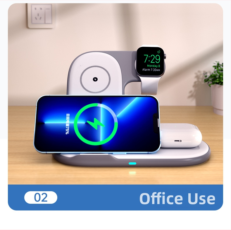Zložiteľná bezdrôtová nabíjačka na hodinky, 15W Qi magnetické rýchle nabíjanie, prenášateľná a univerzálna kompatibilita
