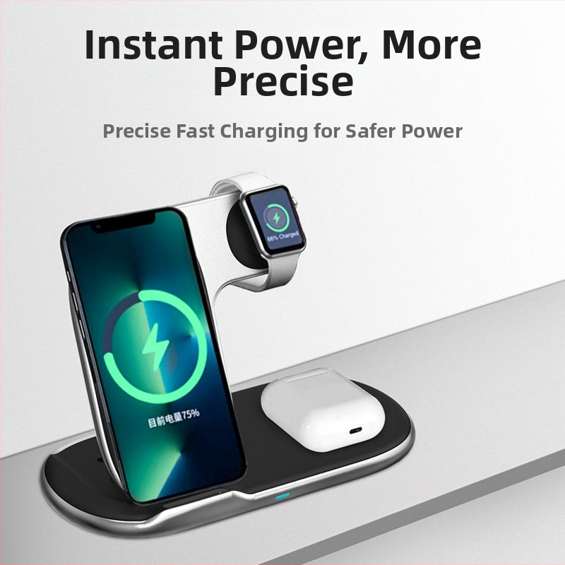 Zložiteľná bezdrôtová nabíjačka na hodinky, 15W Qi magnetické rýchle nabíjanie, prenášateľná a univerzálna kompatibilita