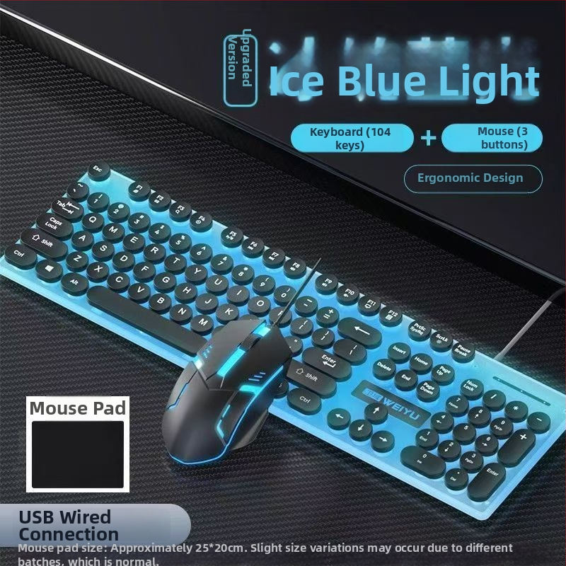 Set klávesnice a myši s Punk keycap, RGB podsvietená USB klávesnica s 1.3 m káblom, ergonomická, tlačiteľné logo, 1000dpi optická myš