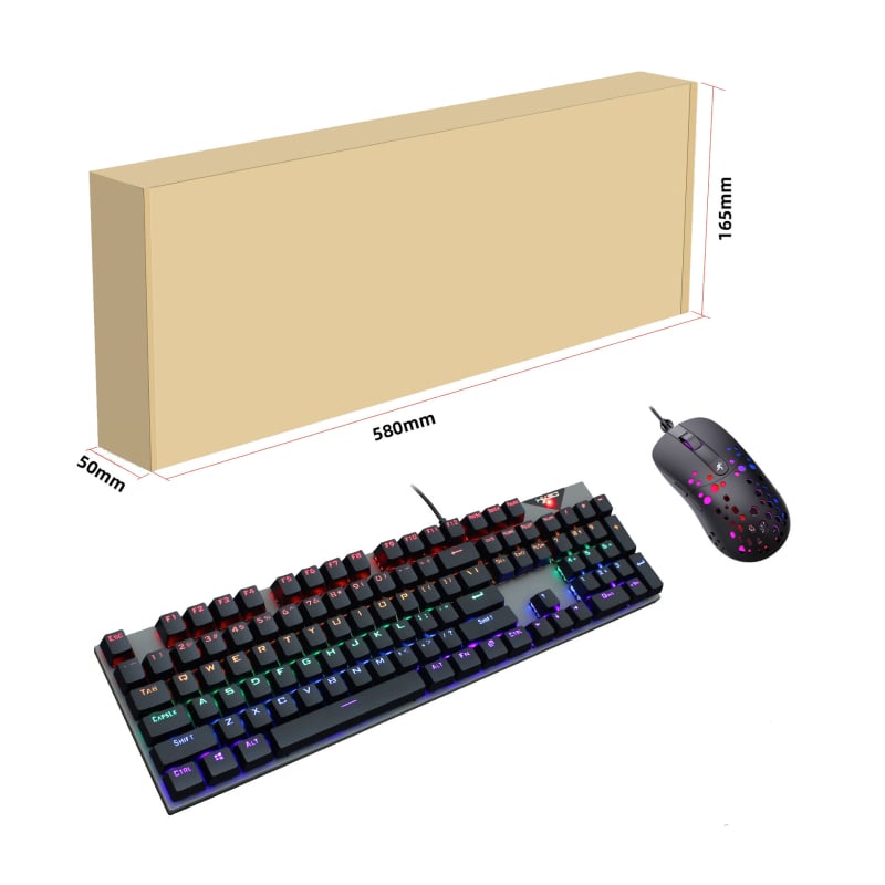 Механична клавиатура на арабски език, 104 клавиша, жично свързване, механични превключватели, ABS корпус.