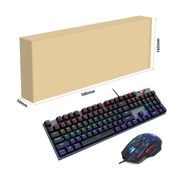 Механична клавиатура на арабски език, 104 клавиша, жично свързване, механични превключватели, ABS корпус.