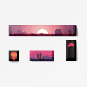 XDA комплект капачета за клавиши за механична клавиатура, PBT сублимация, непрозрачни клавиши Space и Enter