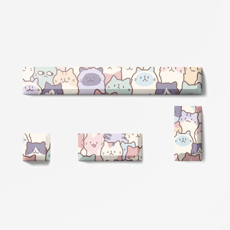 XDA комплект капачета за клавиши за механична клавиатура, PBT сублимация, непрозрачни клавиши Space и Enter