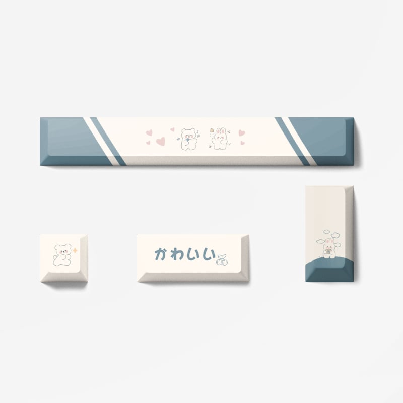 XDA комплект капачета за клавиши за механична клавиатура, PBT сублимация, непрозрачни клавиши Space и Enter