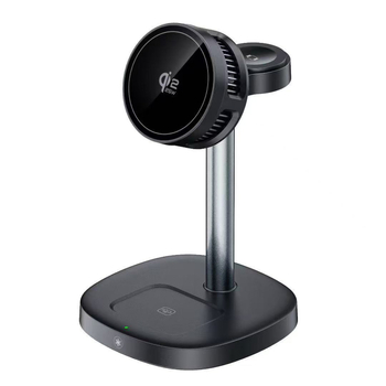 3-v-1 bezdrôtová nabíjačka na stojane s celkovým výkonom 33W, bezdrôtové nabíjanie 25W, Qi 2.2 certifikát, magnetické nabíjanie