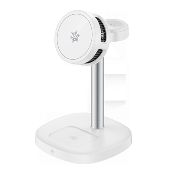 3-v-1 bezdrôtová nabíjačka na stojane s celkovým výkonom 33W, bezdrôtové nabíjanie 25W, Qi 2.2 certifikát, magnetické nabíjanie