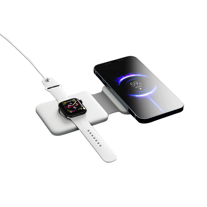 3-u-1 magnetski bežični punjač za Apple i Huawei telefone, slušalice i sat — 15W max, QC3.0, Type-C ulaz