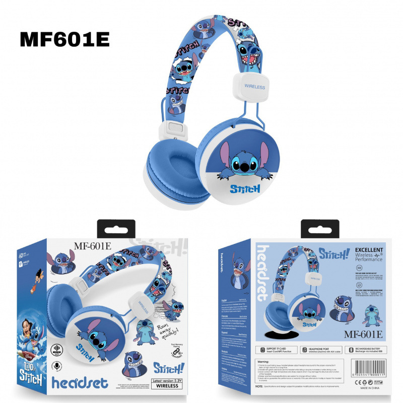 MF601 Slatka crtani Stitch slušalice za glavu Bluetooth sa stereo zvukom
