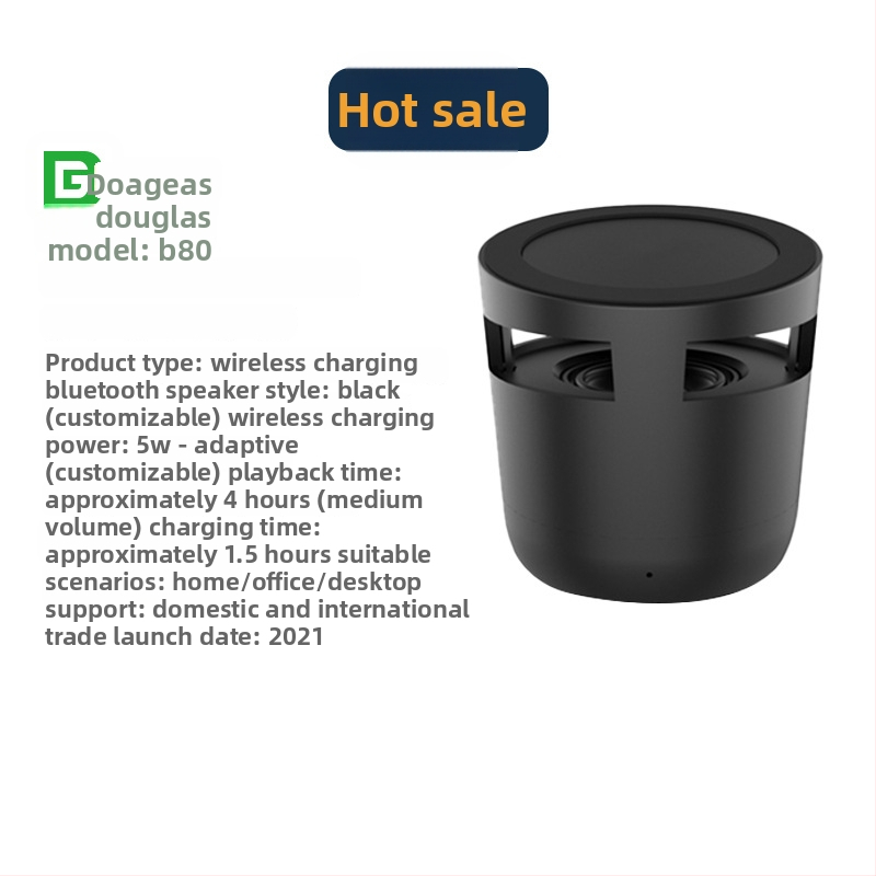 Douglas bezdrôtová nabíjačka s Bluetooth reproduktorom, 10W, Qi certifikácia, QC3.0, Výstup 1.2A
