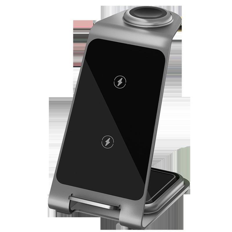 Uspravni bežični punjač, 3-u-1 stolni punjač, 15W brzo punjenje, QC3.0, kompatibilan s iPhone 14 i Huawei