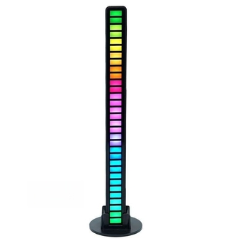 Datora galda lampa ar skaņas aktivētu apkārtējo gaismu un LED mūzikas ritmu, uzstādīšana uz galda