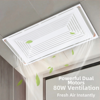 Beépített mennyezeti szellőztető ventilátor, DX-H600-17, 220V, 64W, csendes világítással, 2 az 1-ben szellőzés