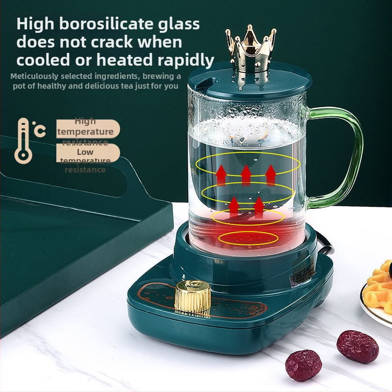 Elektriskais mini tējas krūze ūdens vārīšanai ar atdalāmu apkures elementu, augstas borosilikāta stikla korpuss, modelis DA-043, tilpums līdz 1 L, 220 V, 300–350 W, mehāniskais termostats (KSD)