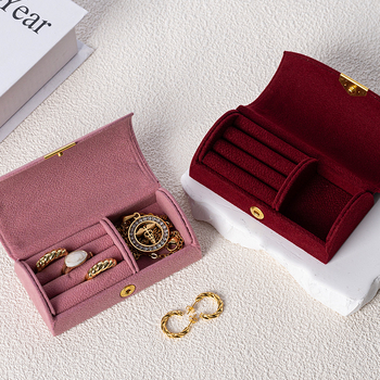 Cutie arcuită pentru bijuterii cu mărgele – mini-cutie de depozitare portabilă, model Hmy005, stil industrial