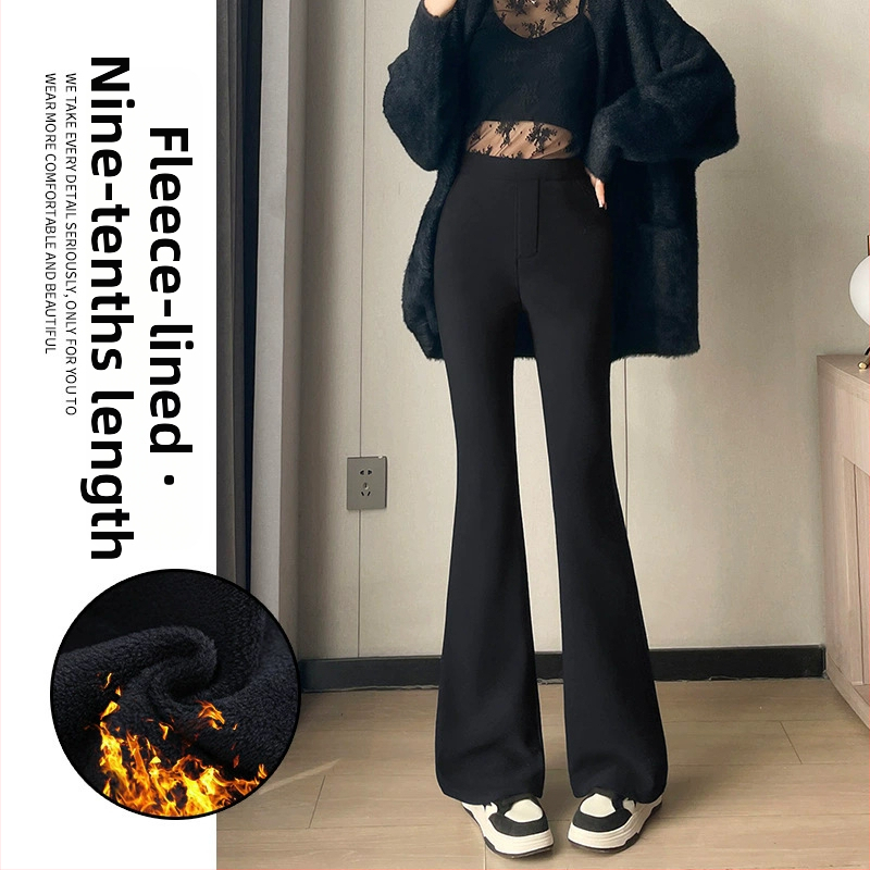 Žieminiai 2025 aukštos juosmens, laisvas kirpimo, ilgos plačios kelnės, iš Roman Cotton/Nylon-Polyamide mišinio, kasualus japonų/korejiečių stilius