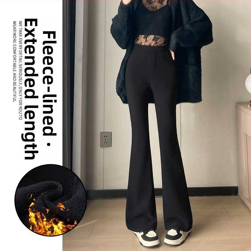 Žieminiai 2025 aukštos juosmens, laisvas kirpimo, ilgos plačios kelnės, iš Roman Cotton/Nylon-Polyamide mišinio, kasualus japonų/korejiečių stilius