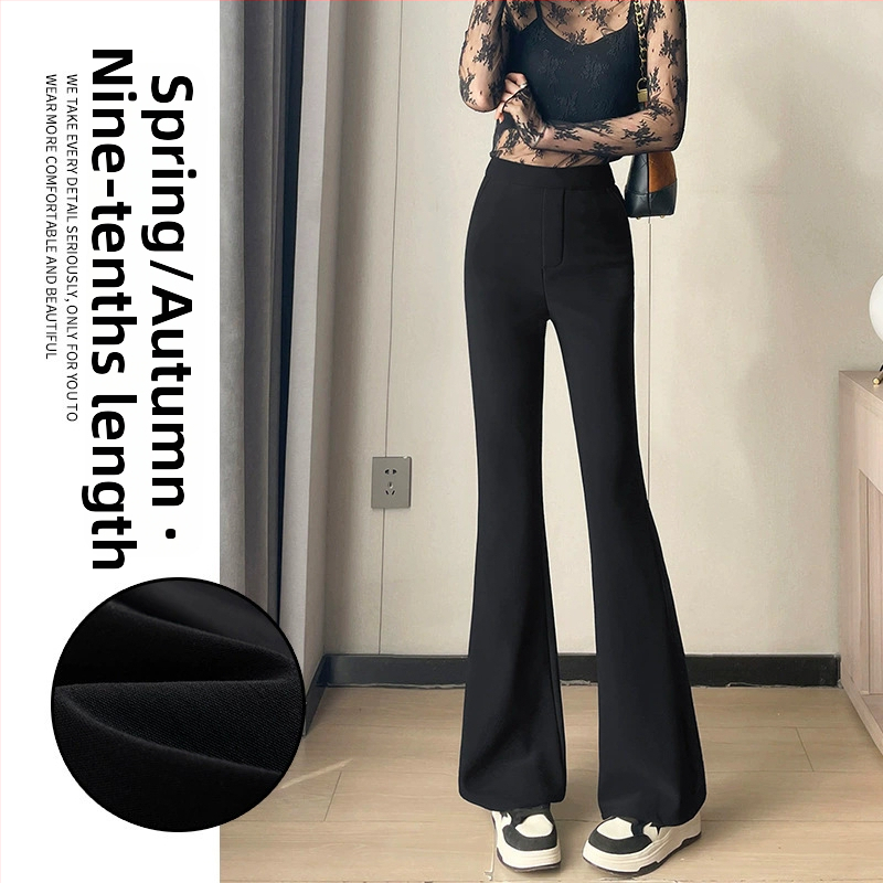 Žieminiai 2025 aukštos juosmens, laisvas kirpimo, ilgos plačios kelnės, iš Roman Cotton/Nylon-Polyamide mišinio, kasualus japonų/korejiečių stilius