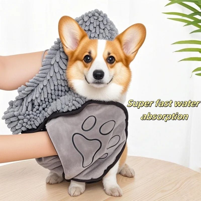 AMOOR Ručnik za psa za kupanje, upijajući, brzo sušenje, Chenille materijal, paket 100/300