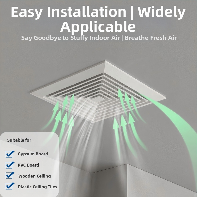 Potrubový ventilačný ventilátor pre kuchyňu a kúpeľňu, inštalácia do zaveseného stropu, 220V, 40W