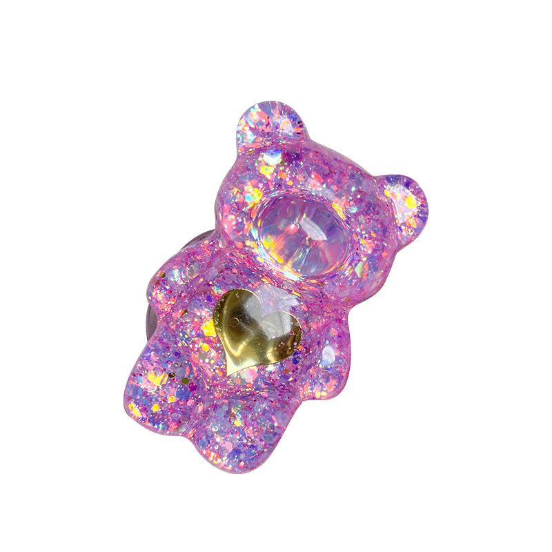 Stolni držač za telefon Bear Stand s dizajnom medvjeda, ukrasnim glitter detaljima i izvučivim mehanizmom; kompatibilan s većinom telefona