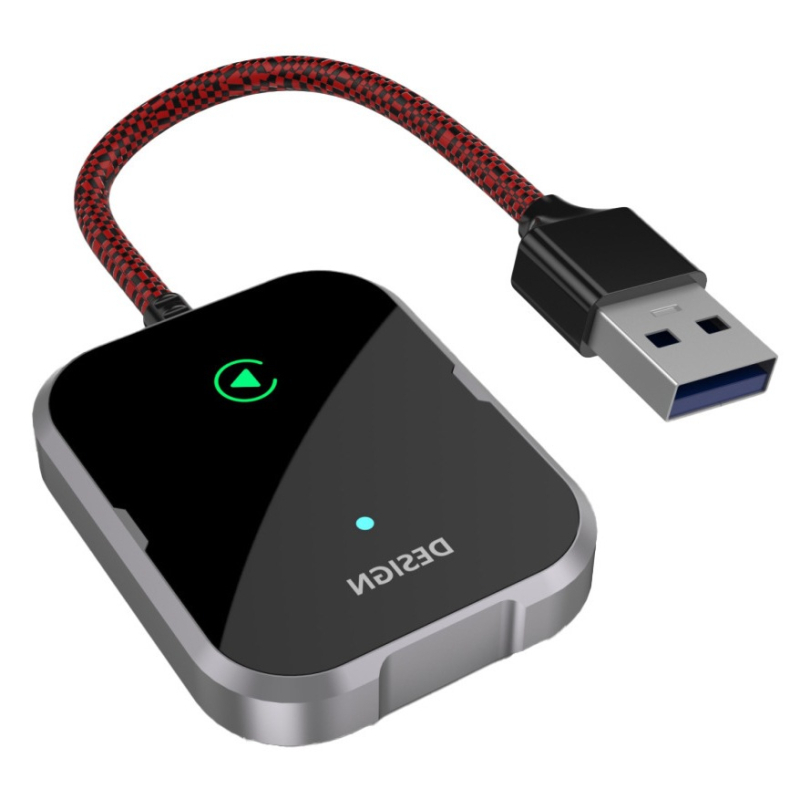 Adaptor CarPlay cablat către wireless pentru mașină, model C13 carplay; procesor dual-core; interfață USB-C; iOS compatibil; greutate 60 g