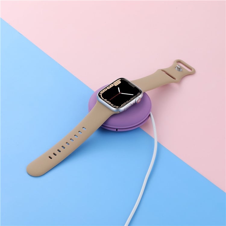 Stolni držač za Apple Watch (1–8, Ultra), model KSK-6666, silikon površina s kožnim doživljajem, universalno