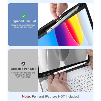 Husă de protecție tastatură iPad 11 – din piele artificială, rezistentă la șocuri, disipare a căldurii, atașare magnetică, compatibilă cu Apple