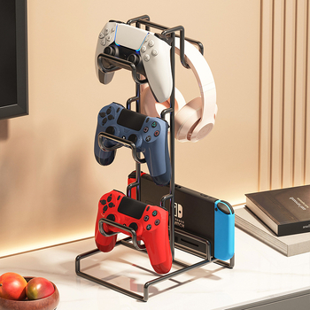 Šestoslojni metalni stolni regal za pohranu, za game kontrolere, slušalice, kablove i mobitele