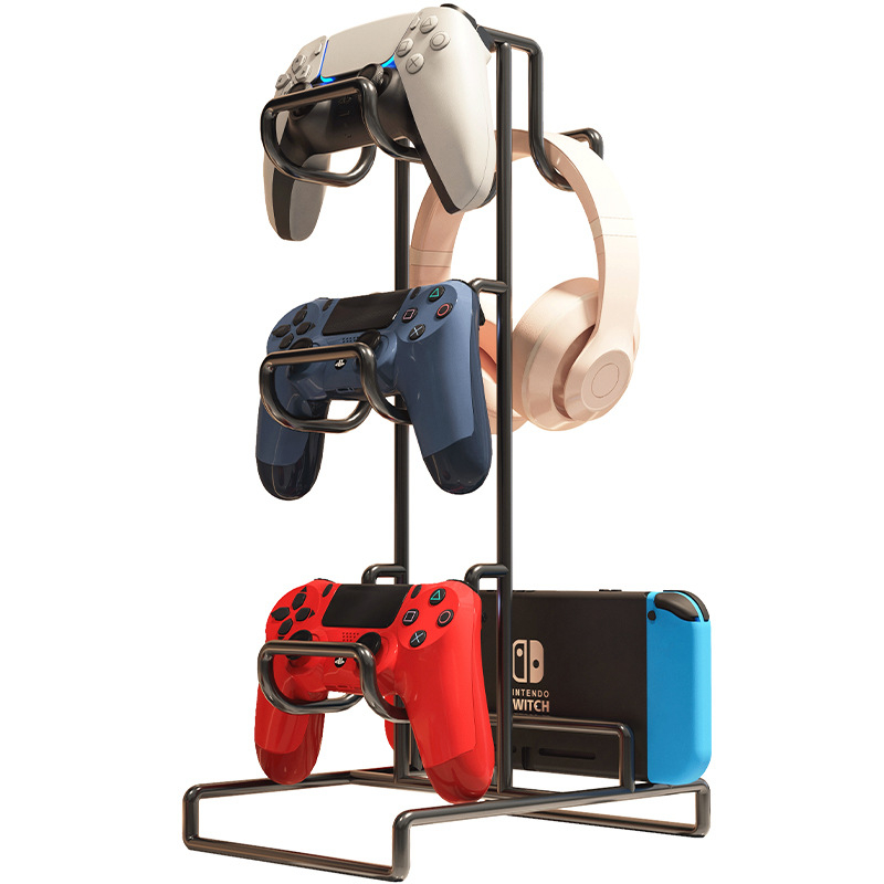 Šestoslojni metalni stolni regal za pohranu, za game kontrolere, slušalice, kablove i mobitele