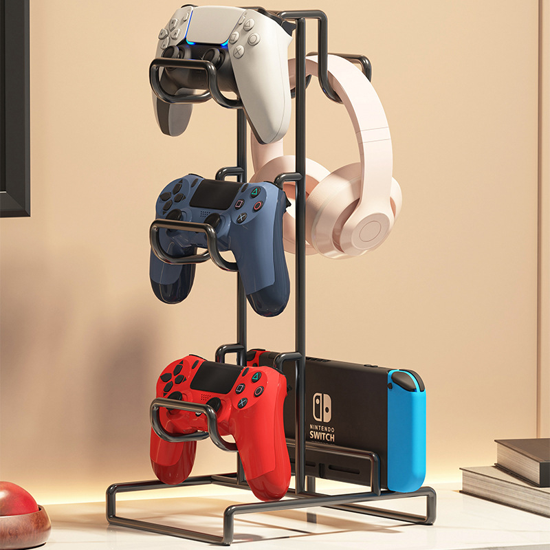 Šestoslojni metalni stolni regal za pohranu, za game kontrolere, slušalice, kablove i mobitele