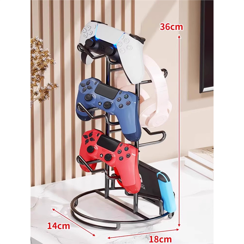 Šestoslojni metalni stolni regal za pohranu, za game kontrolere, slušalice, kablove i mobitele