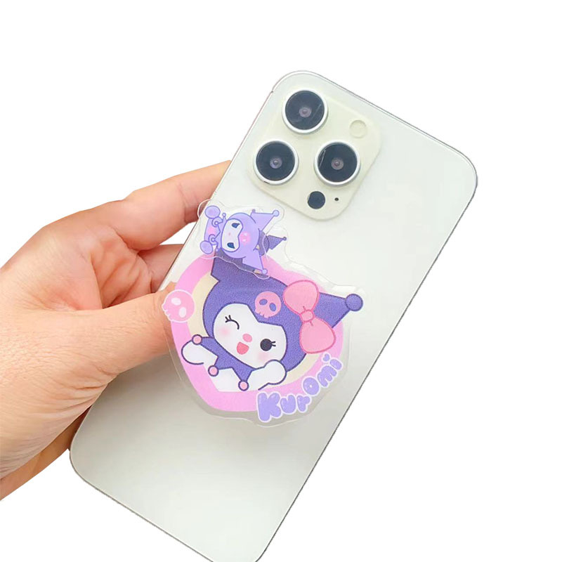 Akrilni stolni držač za telefon s rotirajućim teleskopskim prstenom, crtani stil Kuromi Sanrio