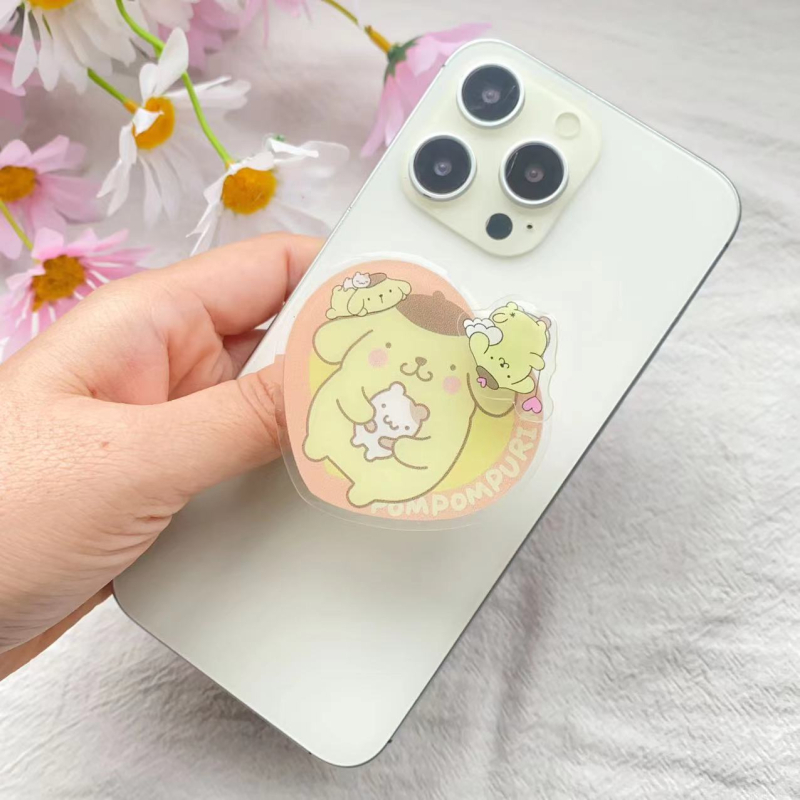 Akrilni stolni držač za telefon s rotirajućim teleskopskim prstenom, crtani stil Kuromi Sanrio