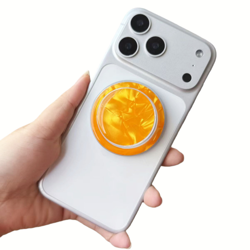 Suport MagSafe pentru telefon transparent, cu textură de tip carapace, pliabil și telescopic