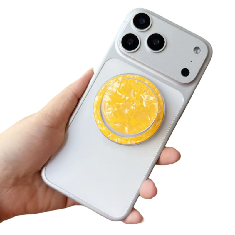 Suport MagSafe pentru telefon transparent, cu textură de tip carapace, pliabil și telescopic