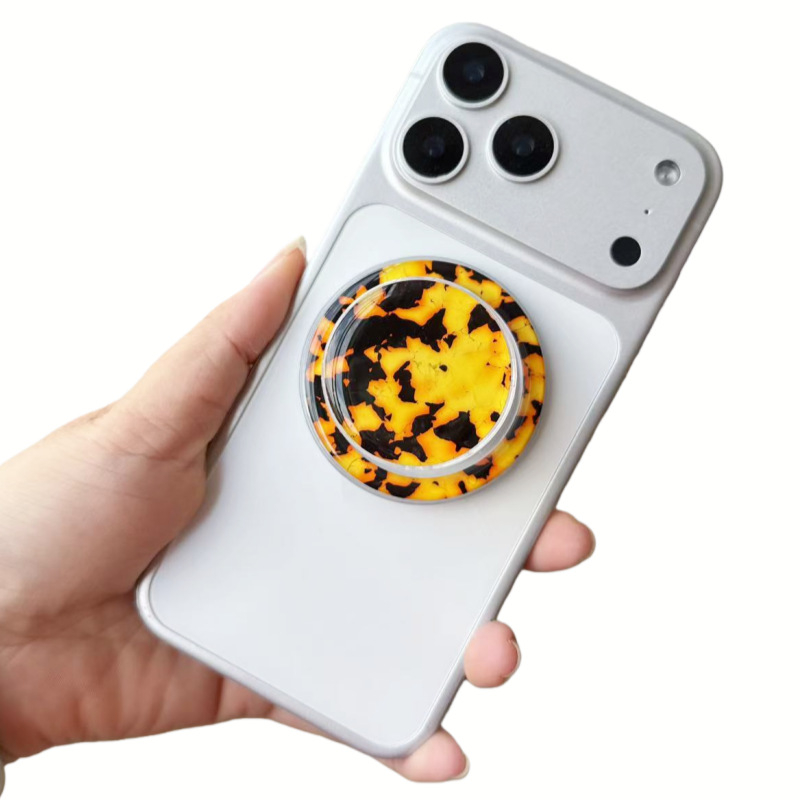 Suport MagSafe pentru telefon transparent, cu textură de tip carapace, pliabil și telescopic