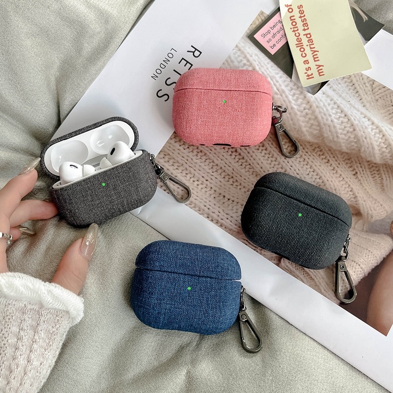 Kućište za AirPods Pro 3 s teksturom tkanine, silikonsko zaštitno kućište, boje narančasta, kaki i ružičasta