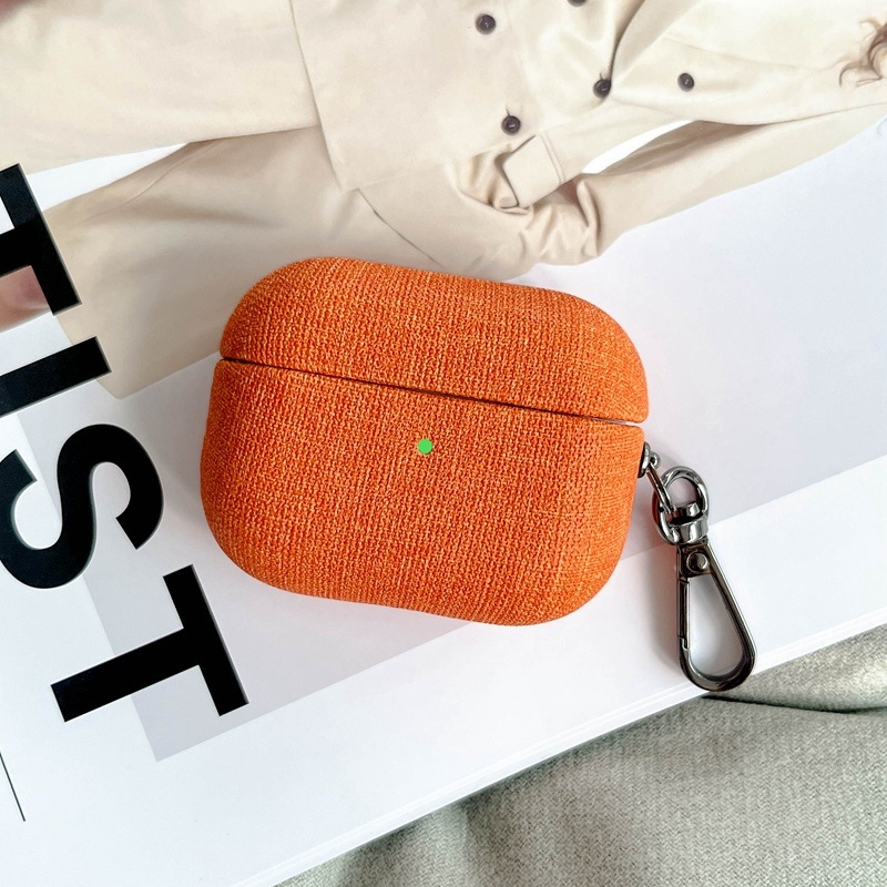 Kućište za AirPods Pro 3 s teksturom tkanine, silikonsko zaštitno kućište, boje narančasta, kaki i ružičasta