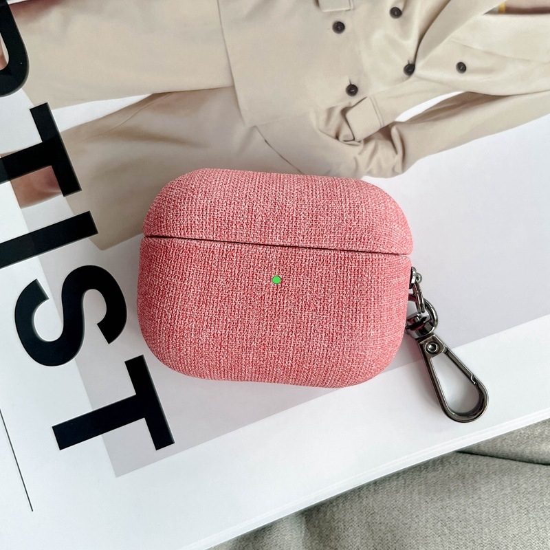 Kućište za AirPods Pro 3 s teksturom tkanine, silikonsko zaštitno kućište, boje narančasta, kaki i ružičasta