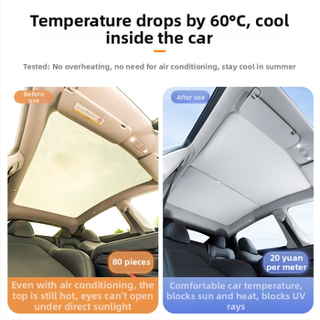 Tesla Model Y и Model 3 слънцезащитна щора за слънчев покрив, разделен дизайн, мрежеста изолационна завеса, щракващ монтаж