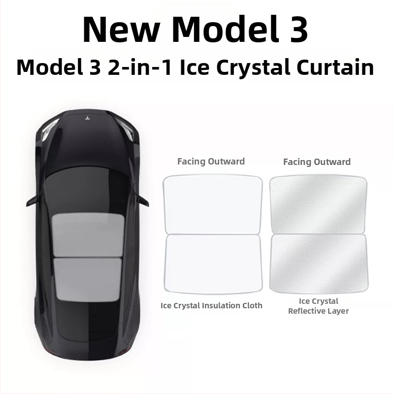 Tesla Model Y и Model 3 слънцезащитна щора за слънчев покрив, разделен дизайн, мрежеста изолационна завеса, щракващ монтаж