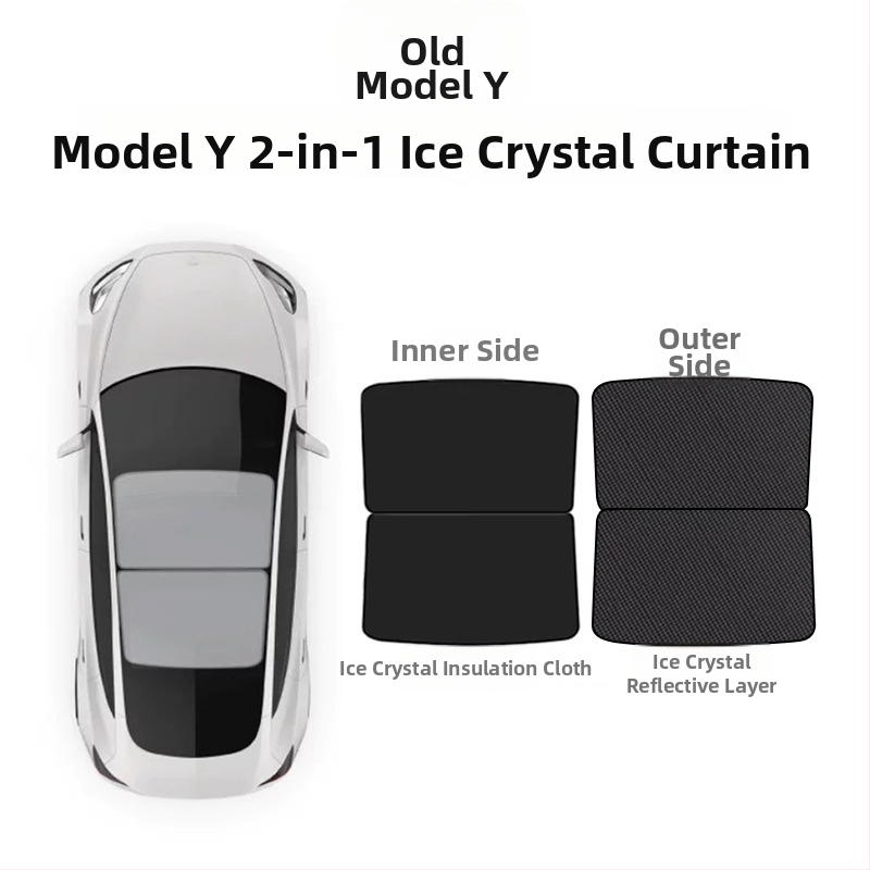 Tesla Model Y и Model 3 слънцезащитна щора за слънчев покрив, разделен дизайн, мрежеста изолационна завеса, щракващ монтаж