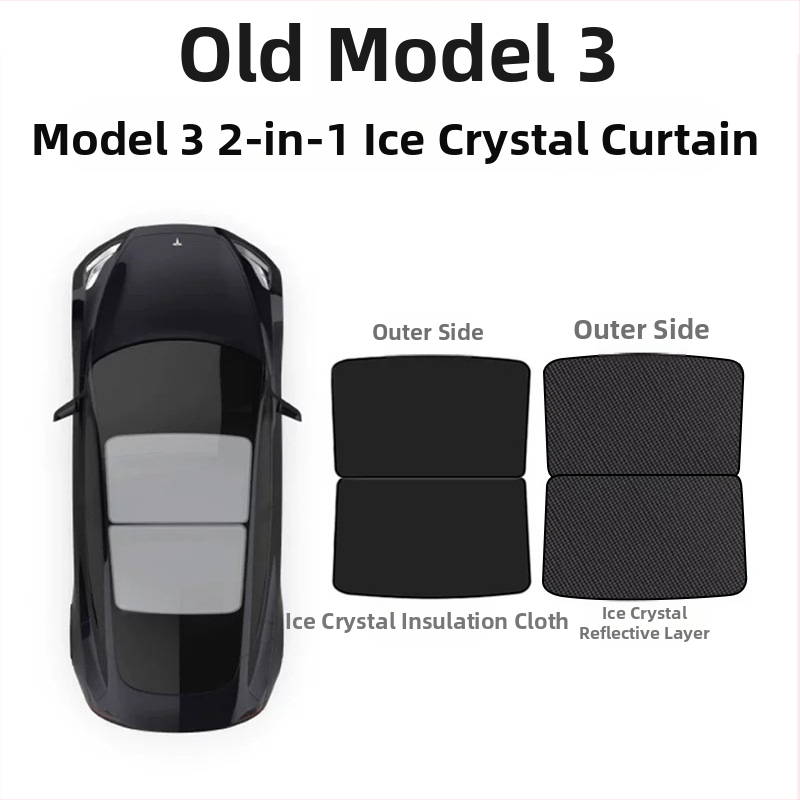 Tesla Model Y и Model 3 слънцезащитна щора за слънчев покрив, разделен дизайн, мрежеста изолационна завеса, щракващ монтаж