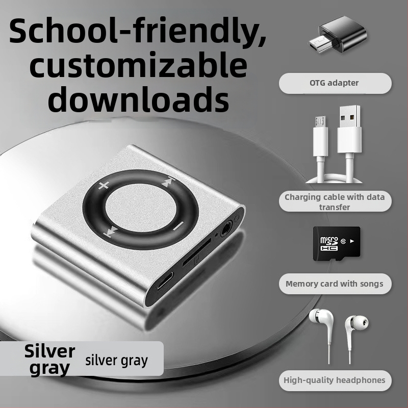 Studentu MP3 atskaņotājs - Mini pārnēsājams sporta muzikālais atskaņotājs, MP3 atskaņošana, bez paplašināšanas kartes atbalsta