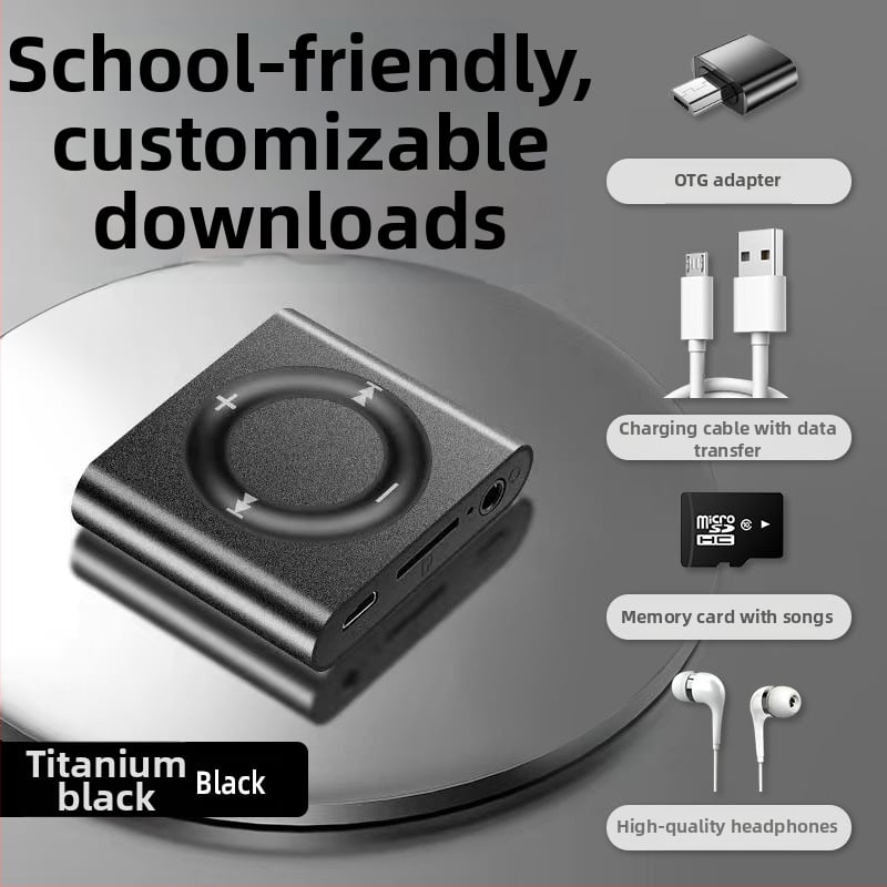 Studentu MP3 atskaņotājs - Mini pārnēsājams sporta muzikālais atskaņotājs, MP3 atskaņošana, bez paplašināšanas kartes atbalsta