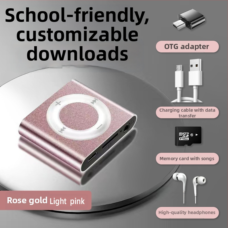 Studentu MP3 atskaņotājs - Mini pārnēsājams sporta muzikālais atskaņotājs, MP3 atskaņošana, bez paplašināšanas kartes atbalsta