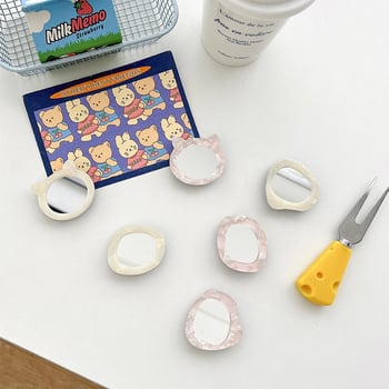 Καλλυντικό καθρέφτης για γάτες με αυτοκόλλητο σε μοτίβο κοχυλιού, φορητός, κατασκευή από πλαστικό, καθολικό στυλ, ουδέτερη μάρκα