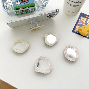 Καλλυντικό καθρέφτης για γάτες με αυτοκόλλητο σε μοτίβο κοχυλιού, φορητός, κατασκευή από πλαστικό, καθολικό στυλ, ουδέτερη μάρκα